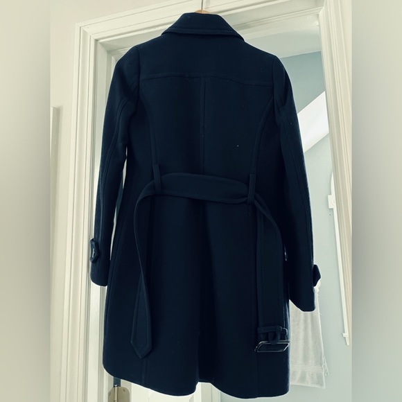 Navy blue jcrew wool coat made in Italy size XS 00 double cloth wool - Picture 5 of 10